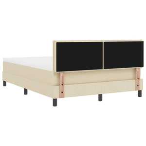 Κρεβάτι με ελατήρια με κεφαλάρι Κρεμ 160 x 200 cm ύφασμα - Pakobazaar