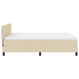 Κρεβάτι με ελατήρια με κεφαλάρι Κρεμ 160 x 200 cm ύφασμα - Pakobazaar