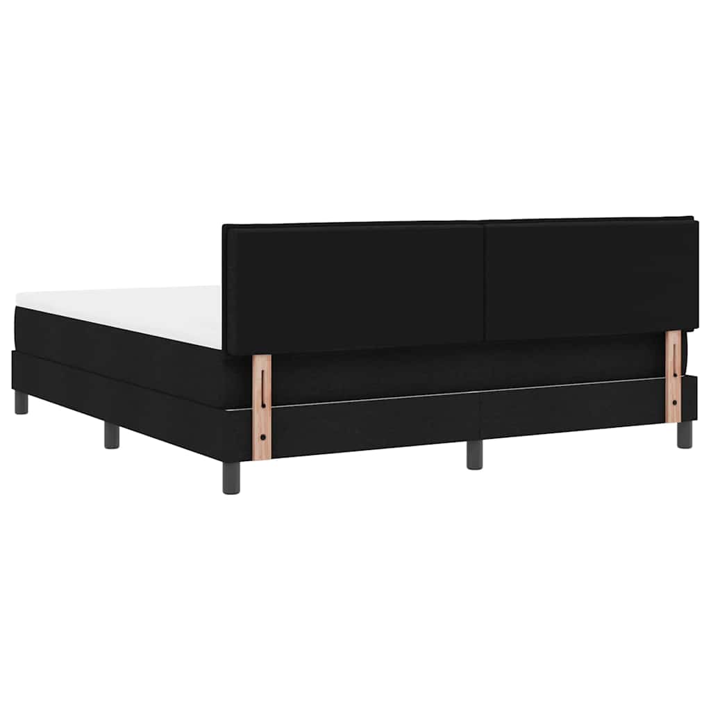 Κρεβάτι με ελατήρια με στρώμα Μαύρο 180 x 200 cm ύφασμα - Pakobazaar