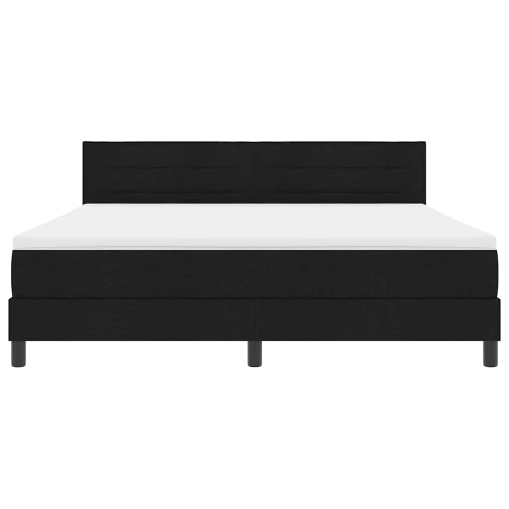 Κρεβάτι με ελατήρια με στρώμα Μαύρο 180 x 200 cm ύφασμα - Pakobazaar