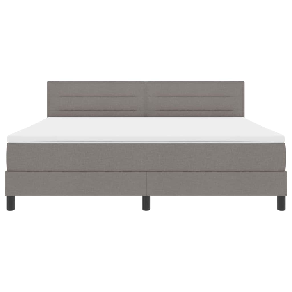 Κρεβάτι με ελατήρια με στρώμα Taupe 180 x 200 cm ύφασμα - Pakobazaar