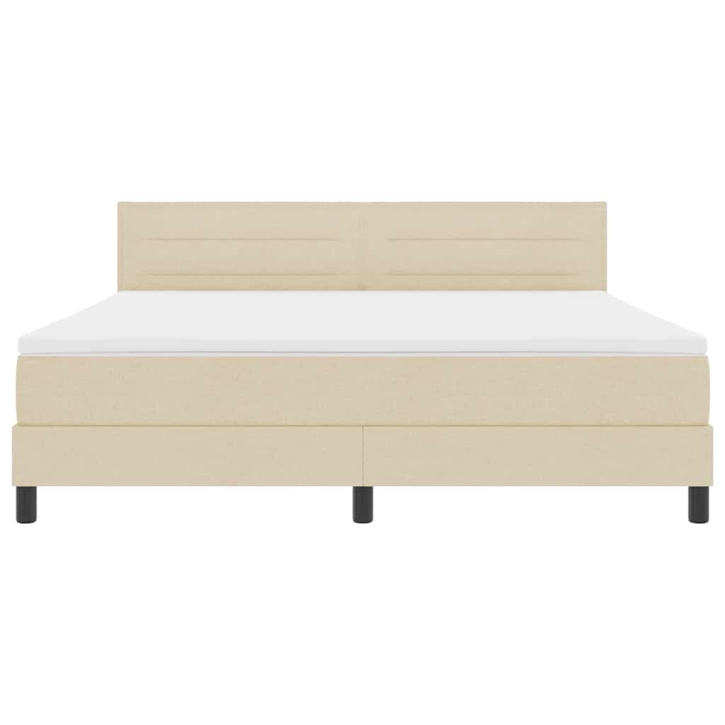 Κρεβάτι με ελατήρια με στρώμα Κρεμ 180 x 200 cm ύφασμα - Pakobazaar