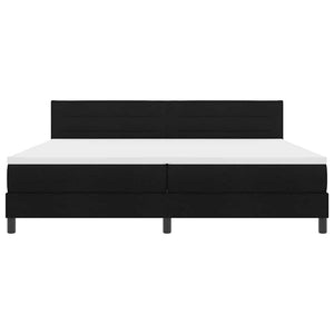 Κρεβάτι με ελατήρια με στρώμα Μαύρο 200 x 200 cm ύφασμα - Pakobazaar