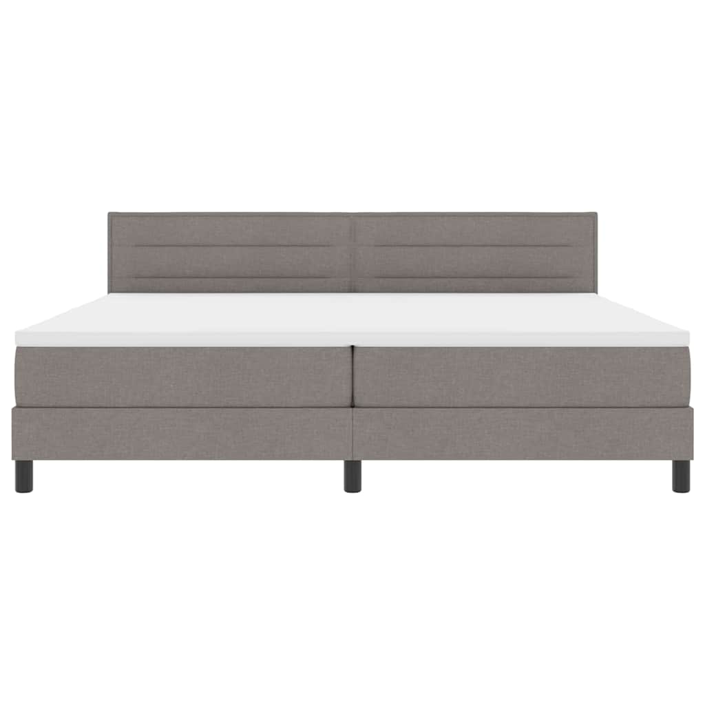 Κρεβάτι με ελατήρια με στρώμα Taupe 200 x 200 cm ύφασμα - Pakobazaar