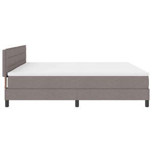 Κρεβάτι με ελατήρια με στρώμα Taupe 200 x 200 cm ύφασμα - Pakobazaar