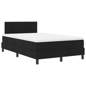 Κρεβάτι με ελατήρια με στρώμα Μαύρο 120 x 190 cm ύφασμα - Pakobazaar