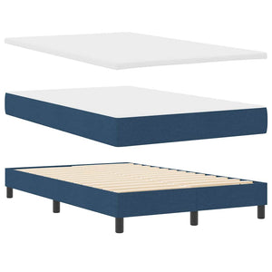 Κρεβάτι με ελατήρια με κεφαλάρι Μπλε 120 x 190 cm ύφασμα - Pakobazaar
