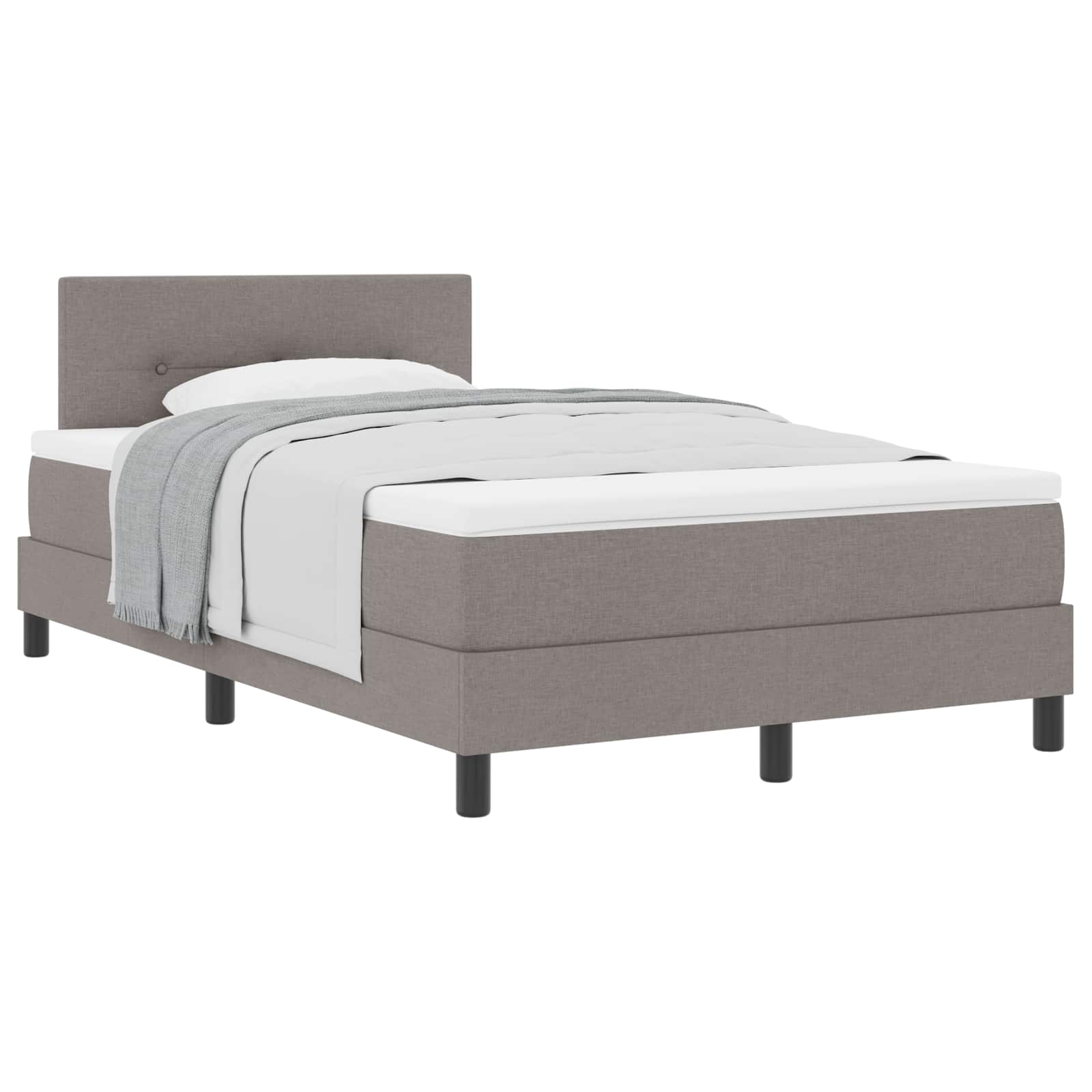 Κρεβάτι με ελατήρια με κεφαλάρι Taupe 120 x 200 cm ύφασμα