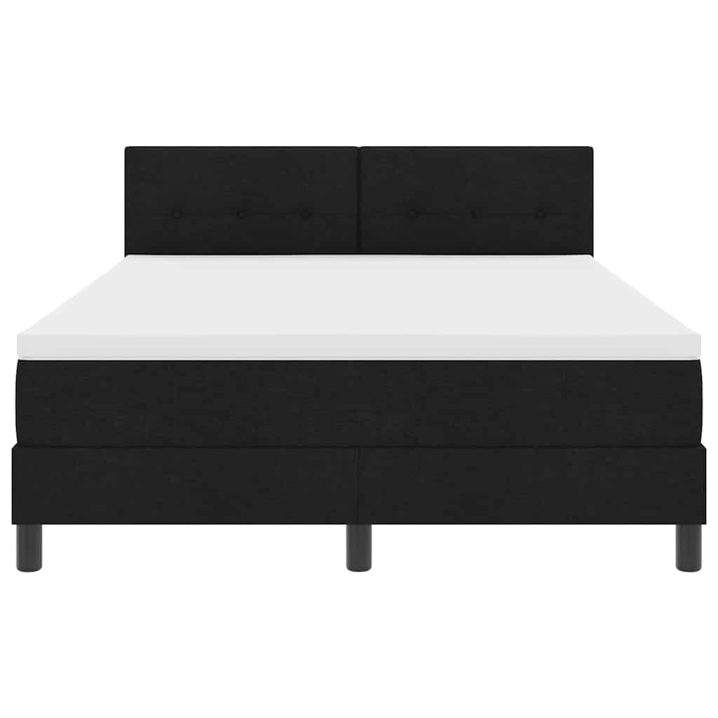 Κρεβάτι με ελατήρια με κεφαλάρι Μαύρο 140 x 190 cm ύφασμα - Pakobazaar