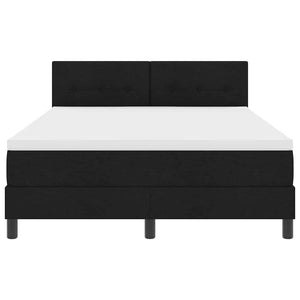 Κρεβάτι με ελατήρια με κεφαλάρι Μαύρο 140 x 190 cm ύφασμα - Pakobazaar