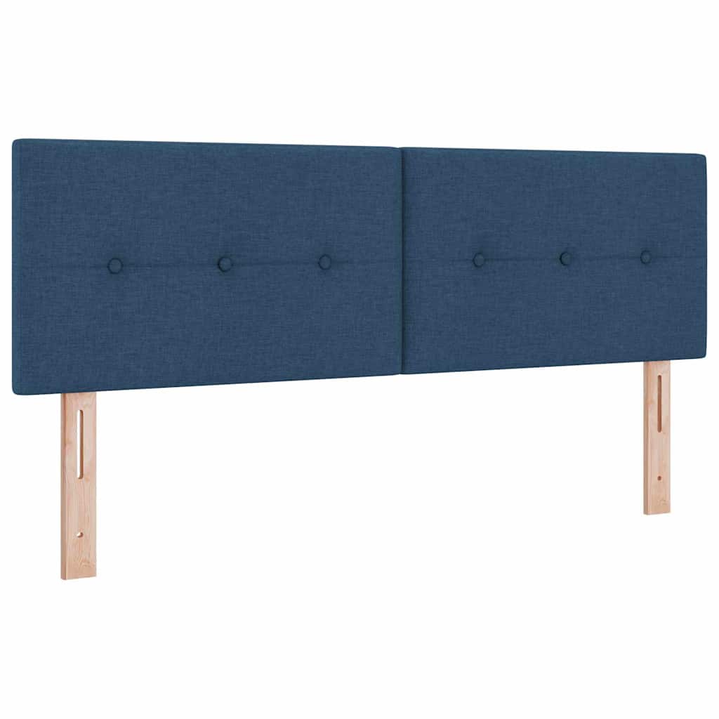 Κρεβάτι με ελατήρια με στρώμα Μπλε 140 x 200 cm ύφασμα - Pakobazaar
