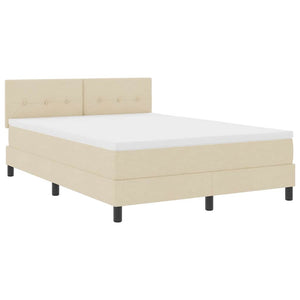 Κρεβάτι με ελατήρια με στρώμα Κρεμ 160 x 200 cm ύφασμα - Pakobazaar