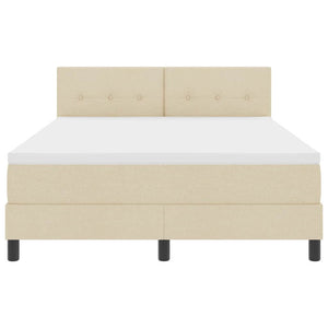 Κρεβάτι με ελατήρια με στρώμα Κρεμ 160 x 200 cm ύφασμα - Pakobazaar
