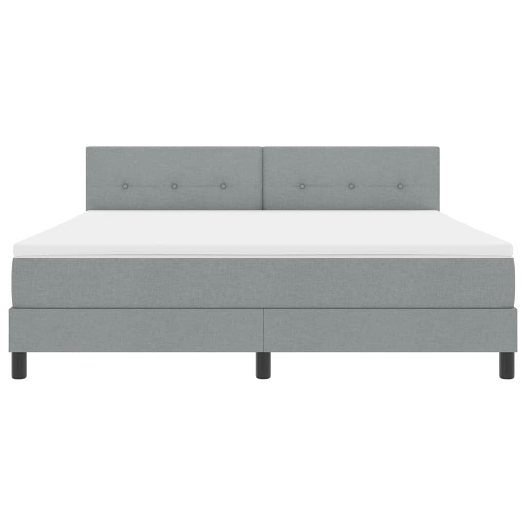 Κρεβάτι με ελατήρια με στρώμα Ανοιχτό γκρι 180 x 200 cm ύφασμα - Pakobazaar