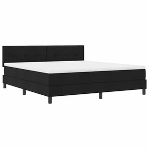 Κρεβάτι με ελατήρια με στρώμα Μαύρο 180 x 200 cm ύφασμα - Pakobazaar