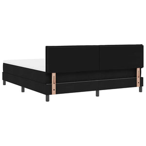 Κρεβάτι με ελατήρια με στρώμα Μαύρο 180 x 200 cm ύφασμα - Pakobazaar