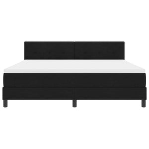 Κρεβάτι με ελατήρια με στρώμα Μαύρο 180 x 200 cm ύφασμα - Pakobazaar