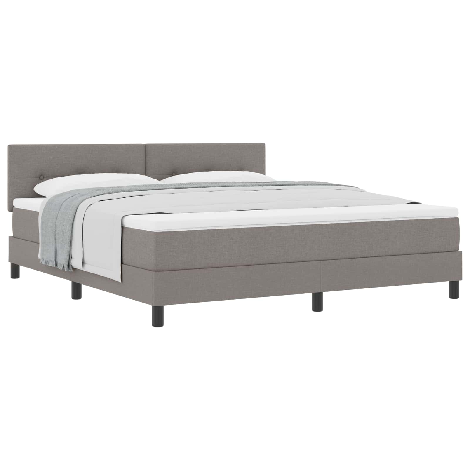 Κρεβάτι με ελατήρια με στρώμα Taupe 180 x 200 cm ύφασμα - Pakobazaar