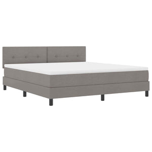 Κρεβάτι με ελατήρια με στρώμα Taupe 180 x 200 cm ύφασμα - Pakobazaar