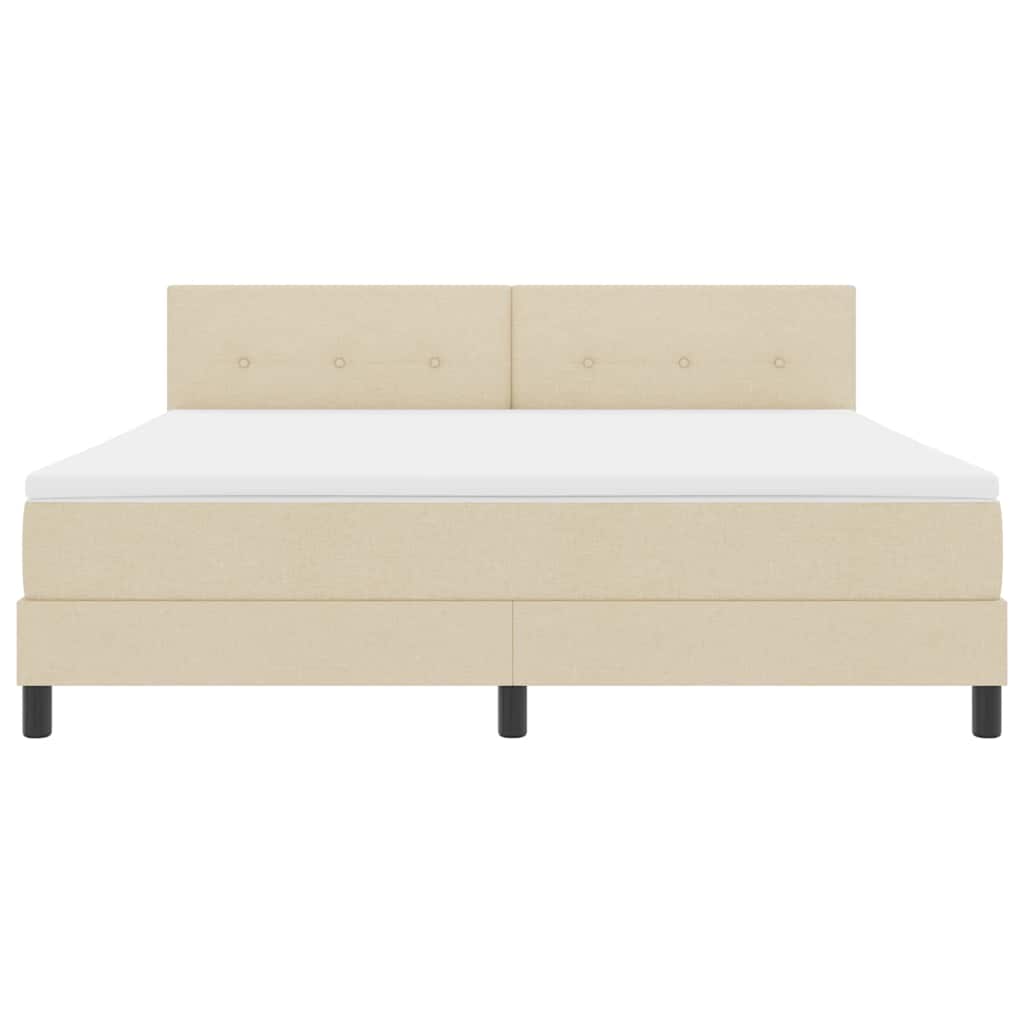 Κρεβάτι με ελατήρια με στρώμα Κρεμ 180 x 200 cm ύφασμα - Pakobazaar