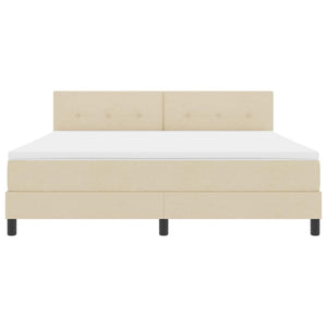 Κρεβάτι με ελατήρια με στρώμα Κρεμ 180 x 200 cm ύφασμα - Pakobazaar