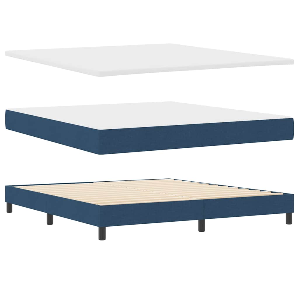 Κρεβάτι με ελατήρια με κεφαλάρι Μπλε 180 x 200 cm ύφασμα - Pakobazaar