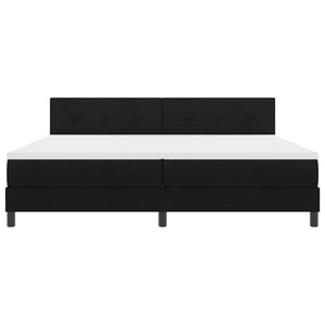 Κρεβάτι με ελατήρια με κεφαλάρι Μαύρο 200 x 200 cm ύφασμα - Pakobazaar