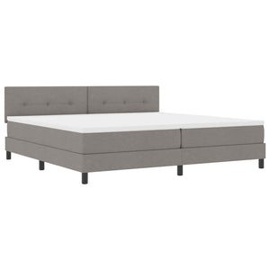 Κρεβάτι με ελατήρια με στρώμα Taupe 200 x 200 cm ύφασμα - Pakobazaar