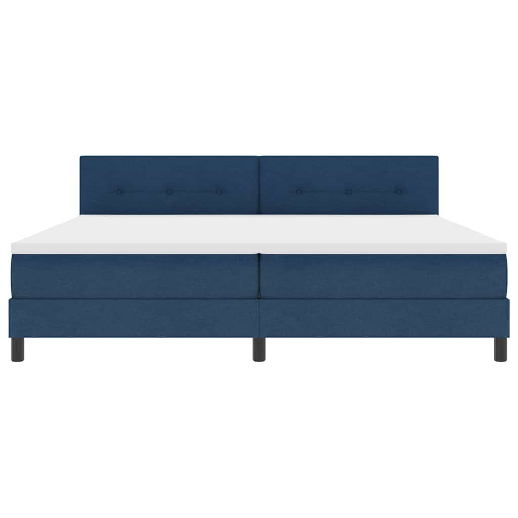 Κρεβάτι με ελατήρια με στρώμα Μπλε 200 x 200 cm ύφασμα - Pakobazaar