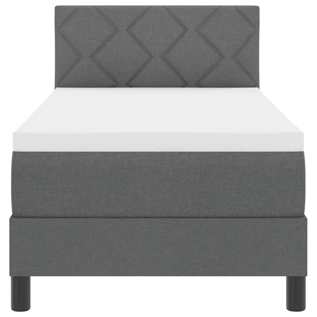Κρεβάτι με ελατήρια με στρώμα Σκούρο Γκρι 80 x 200 cm ύφασμα - Pakobazaar