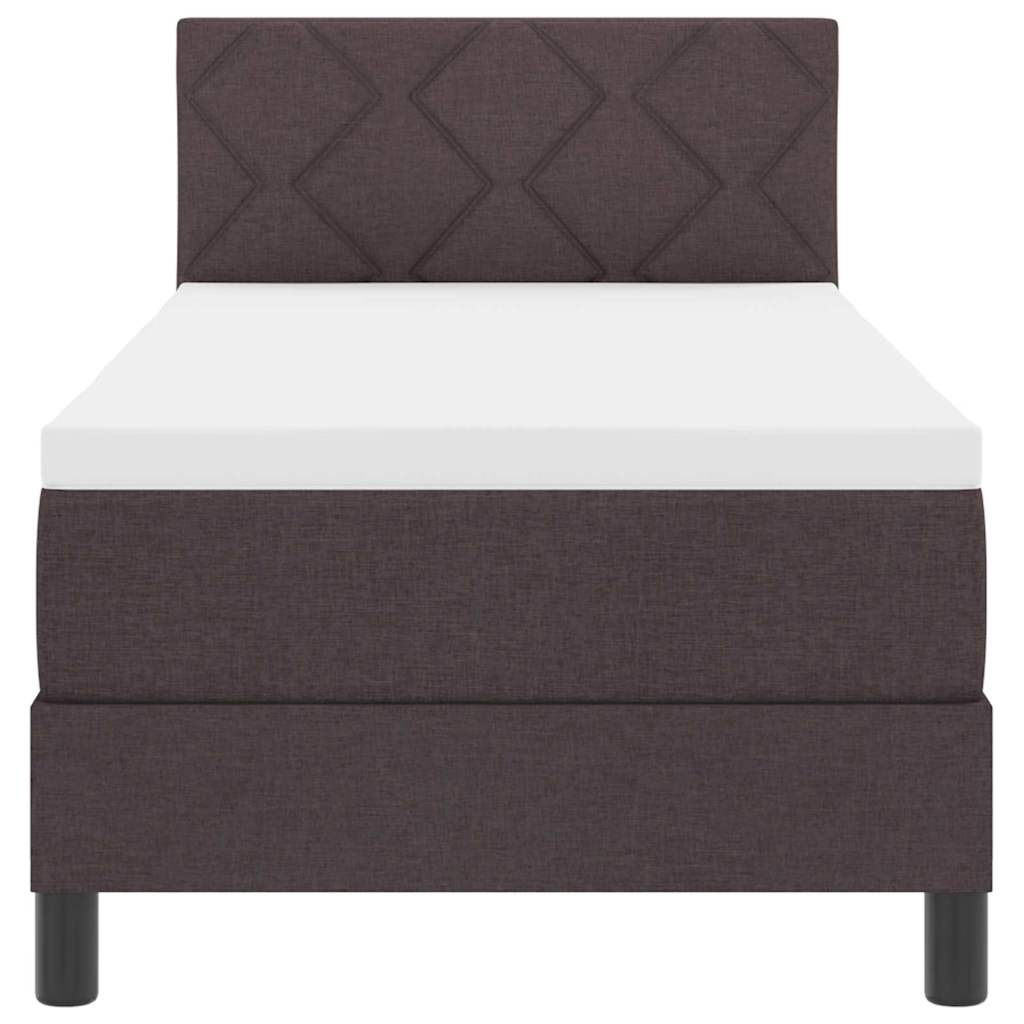 Κρεβάτι με ελατήρια με στρώμα Σκούρο Καφέ 80 x 200 cm ύφασμα - Pakobazaar