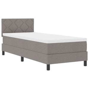 Κρεβάτι με ελατήρια με κεφαλάρι Taupe 80 x 200 cm ύφασμα - Pakobazaar