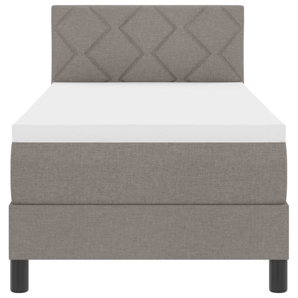 Κρεβάτι με ελατήρια με κεφαλάρι Taupe 80 x 200 cm ύφασμα - Pakobazaar