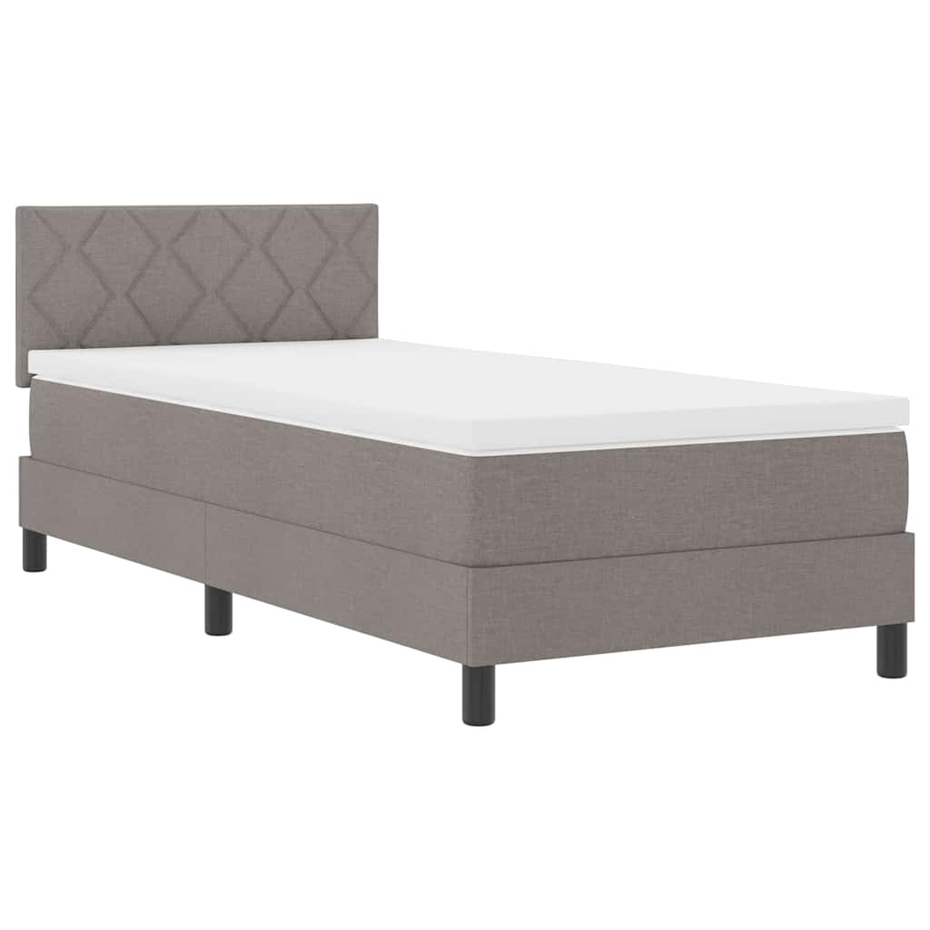 Κρεβάτι με ελατήρια με στρώμα Taupe 90 x 190 cm ύφασμα - Pakobazaar