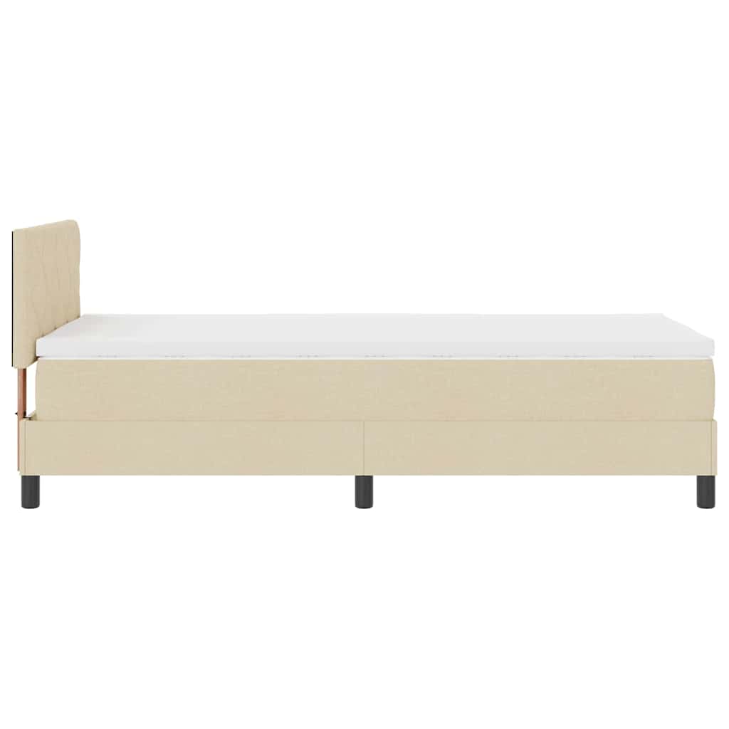 Κρεβάτι με ελατήρια με στρώμα Κρεμ 90 x 190 cm ύφασμα - Pakobazaar