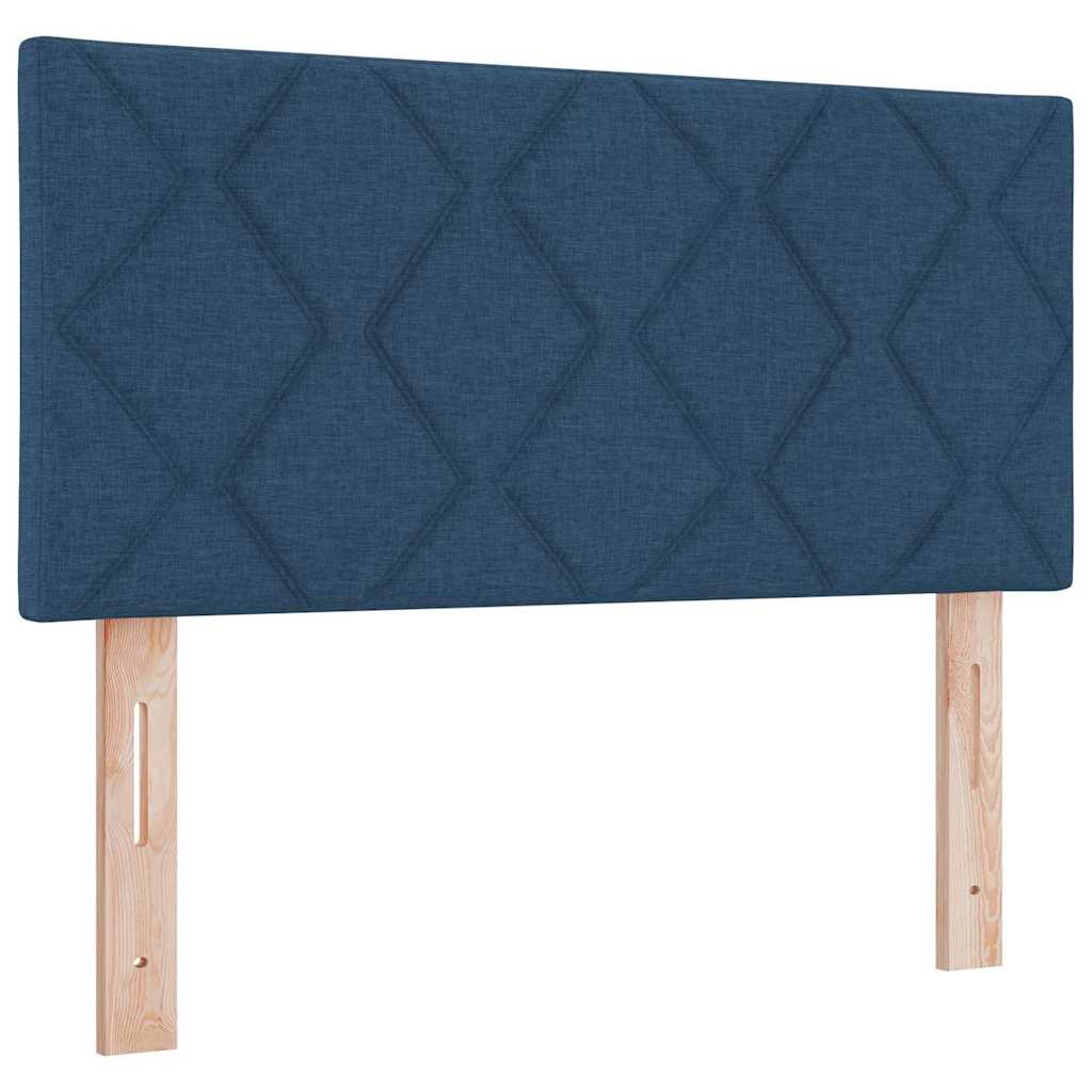 Κρεβάτι με ελατήρια με στρώμα Μπλε 90 x 190 cm ύφασμα - Pakobazaar