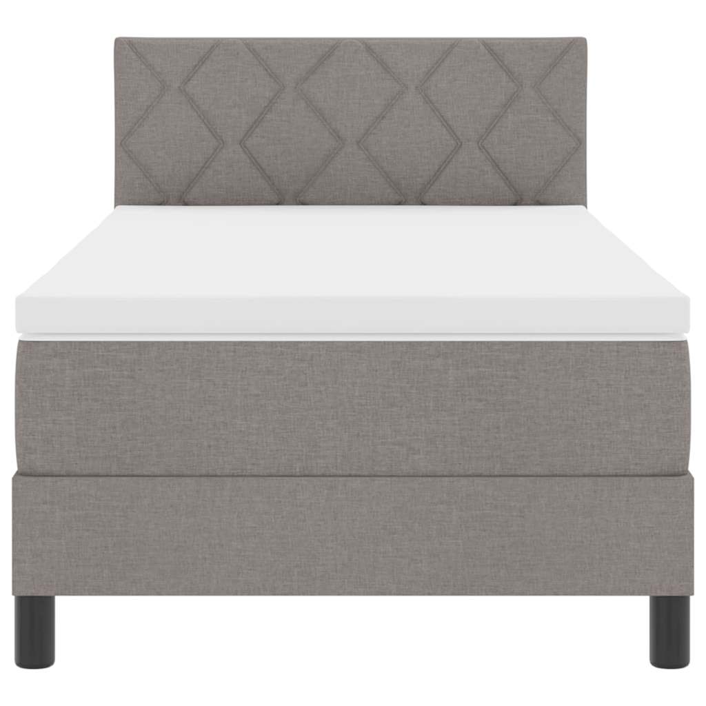 Κρεβάτι με ελατήρια με κεφαλάρι Taupe 100 x 200 cm ύφασμα