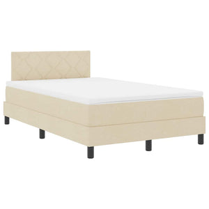 Κρεβάτι με ελατήρια με μαξιλάρι Κρεμ 120 x 190 cm ύφασμα