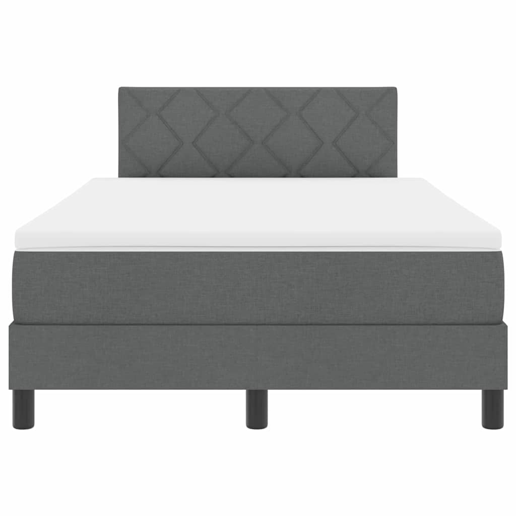 Κρεβάτι με ελατήρια με στρώμα Σκούρο Γκρι 120 x 200 cm ύφασμα - Pakobazaar