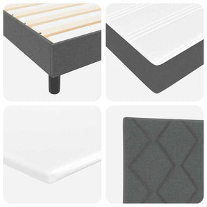 Κρεβάτι με ελατήρια με κεφαλάρι Σκούρο Γκρι 140 x 190 cm ύφασμα