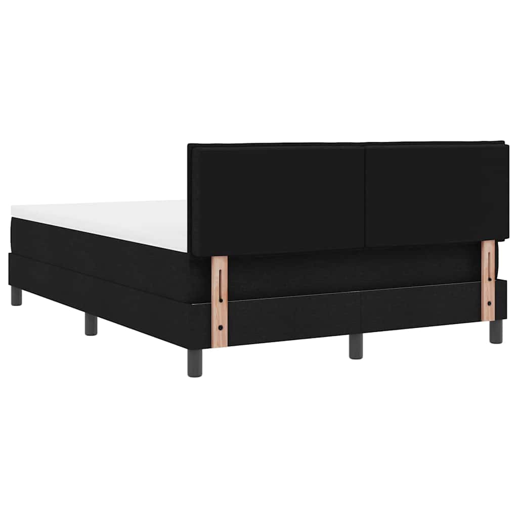 Κρεβάτι με ελατήρια με κεφαλάρι Μαύρο 140 x 190 cm ύφασμα - Pakobazaar