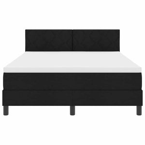 Κρεβάτι με ελατήρια με κεφαλάρι Μαύρο 140 x 190 cm ύφασμα - Pakobazaar
