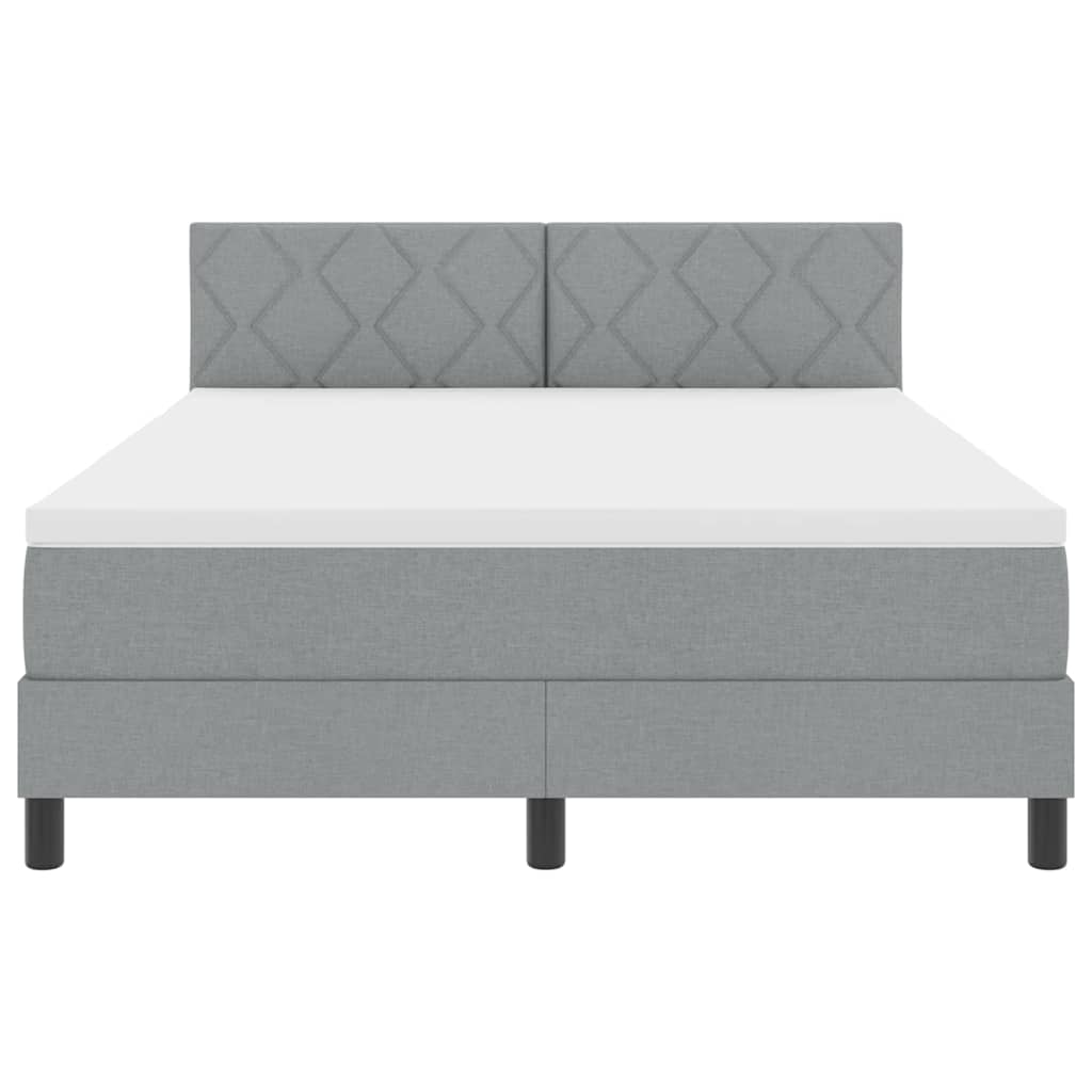 Κρεβάτι με ελατήρια Ανοιχτό γκρι 140 x 200 cm ύφασμα - Pakobazaar