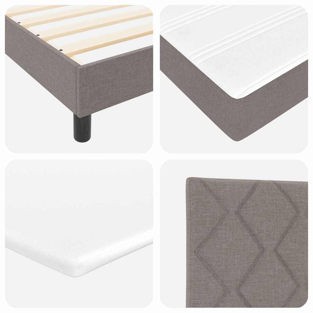 Κρεβάτι με ελατήρια με κεφαλάρι Taupe 140 x 200 cm ύφασμα - Pakobazaar