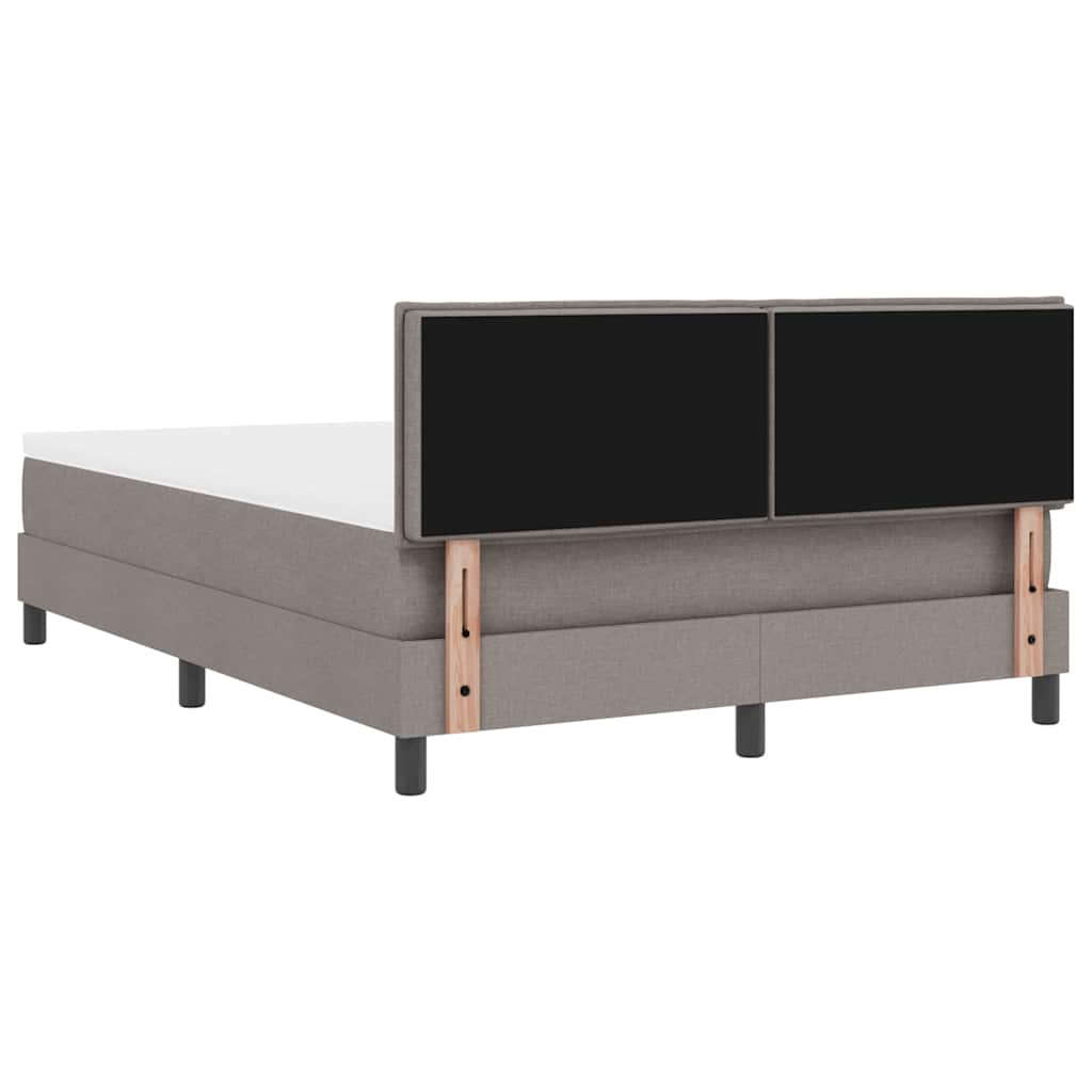 Κρεβάτι με ελατήρια με κεφαλάρι Taupe 140 x 200 cm ύφασμα - Pakobazaar