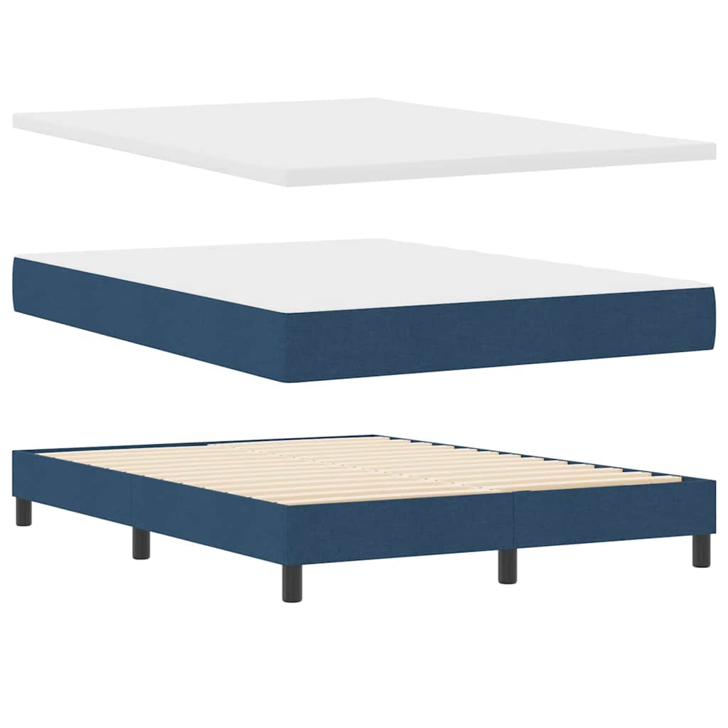 Κρεβάτι με ελατήρια με κεφαλάρι Μπλε 140 x 200 cm ύφασμα - Pakobazaar