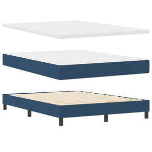 Κρεβάτι με ελατήρια με κεφαλάρι Μπλε 140 x 200 cm ύφασμα - Pakobazaar