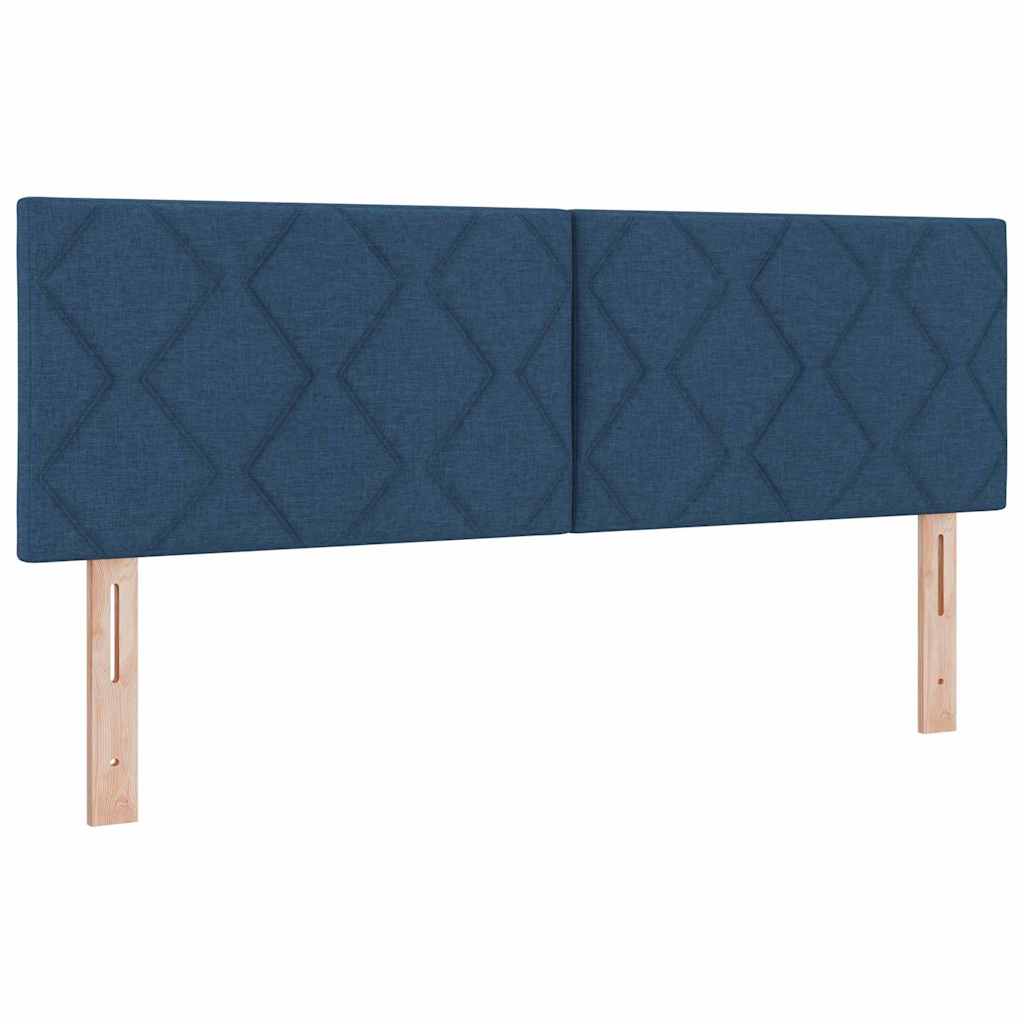 Κρεβάτι με ελατήρια με κεφαλάρι Μπλε 140 x 200 cm ύφασμα - Pakobazaar