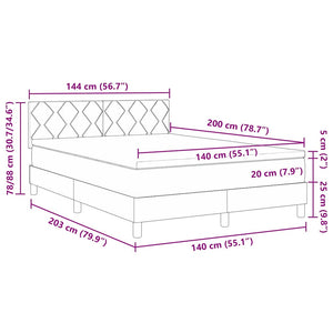 Κρεβάτι με ελατήρια με κεφαλάρι Μπλε 140 x 200 cm ύφασμα - Pakobazaar