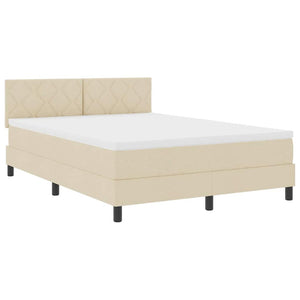 Κρεβάτι με ελατήρια με μαξιλάρι Κρεμ 160 x 200 cm ύφασμα - Pakobazaar